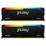Memorie Kingston FURY Beast 64 GB DDR4 3200 MHz CL16, kit 2 x 32 GB, XMP 2.0, Negru, RGB