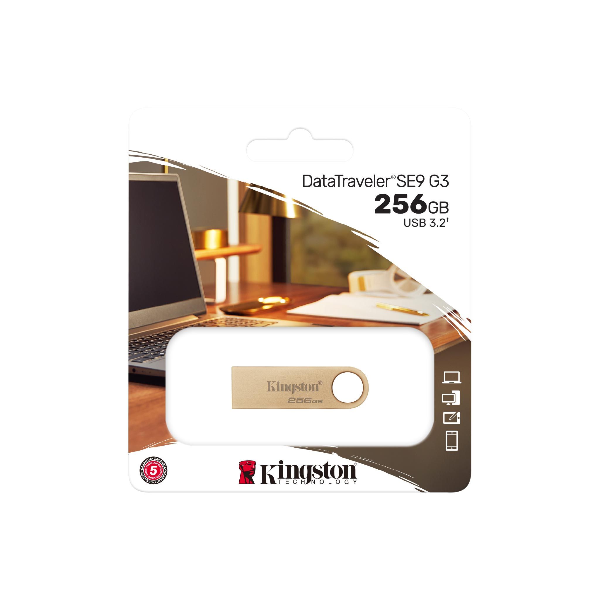 KINGSTON 256GB 220MB/s Metal USB 3.2 Gen 1 DataTraveler SE9 G3
