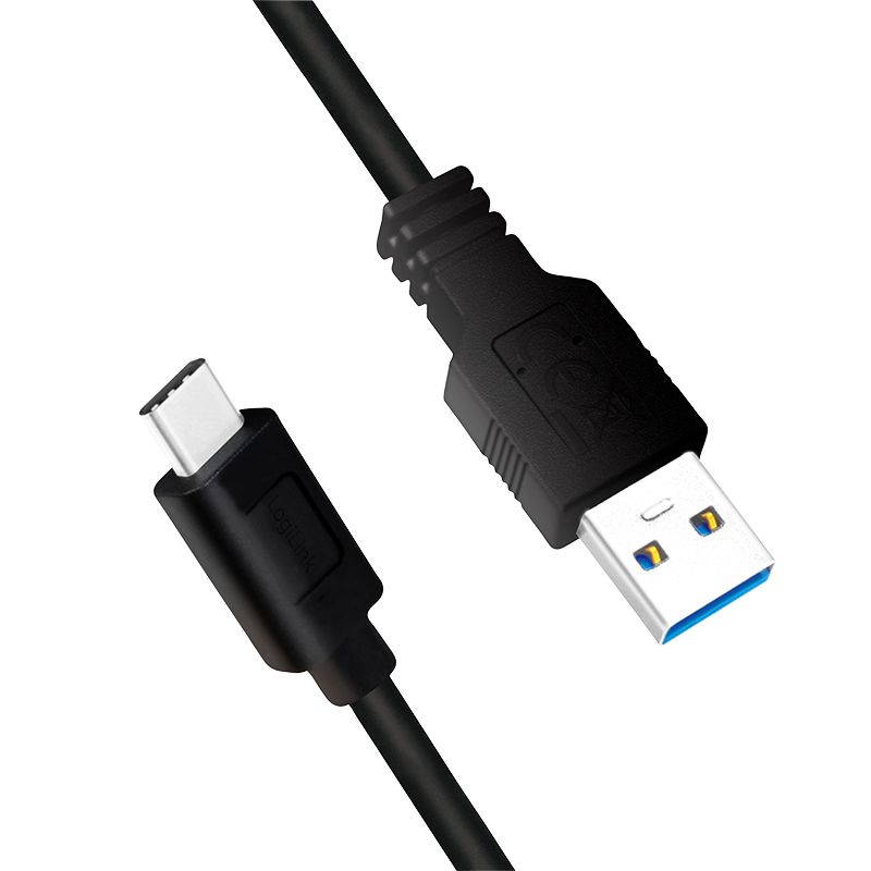 CABLU alimentare si date LOGILINK, pt. smartphone, USB 3.2, USB Type-C (T) la USB-A (T), suporta pana la 5V/3A 15W, dublu ecranat,1m, negru,  CU0168  (timbru verde 0.08 lei)