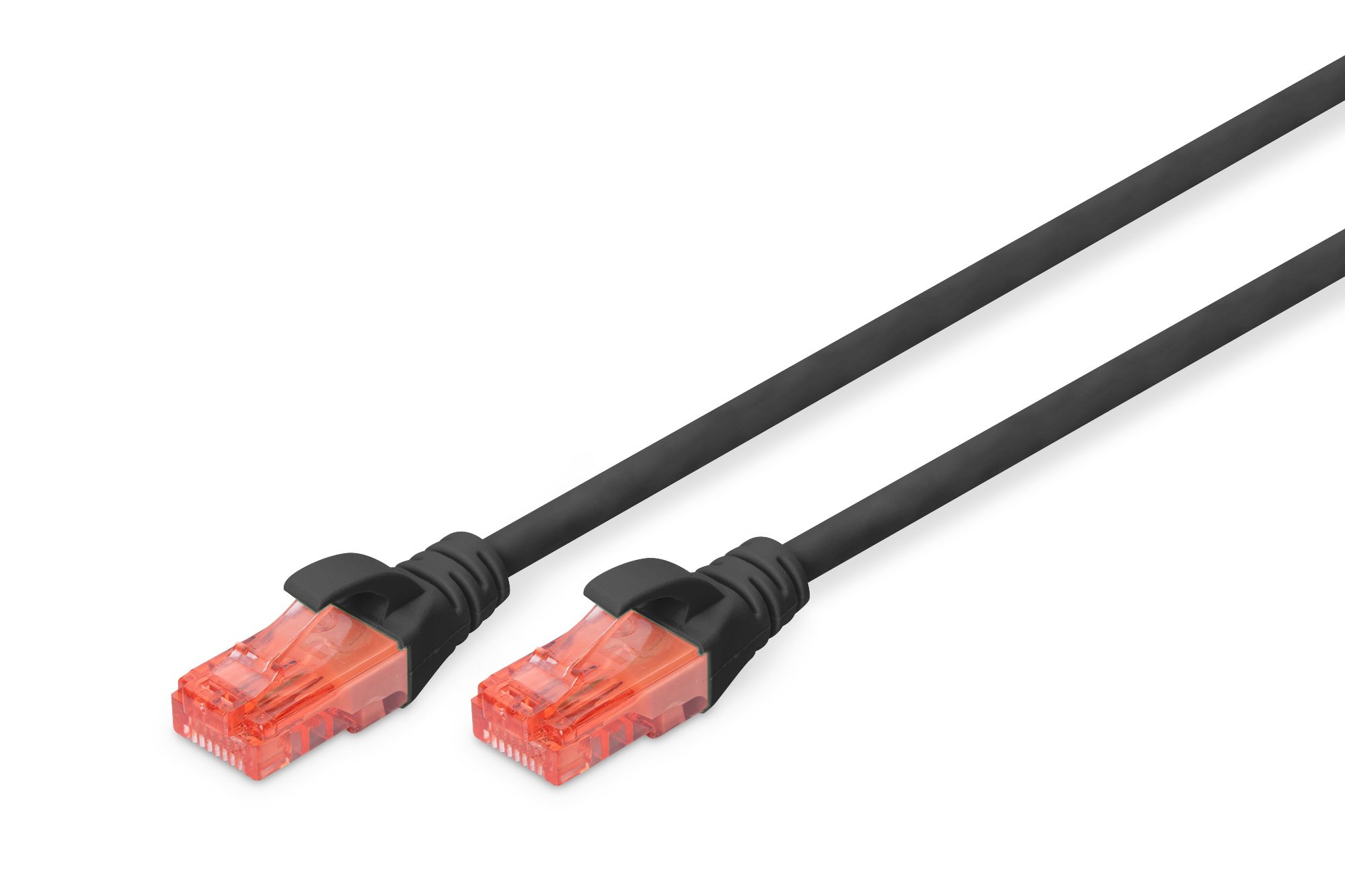 CAT 6, U-UTP patch cord, PVC AWG 26/7, length 0.5 m, color black