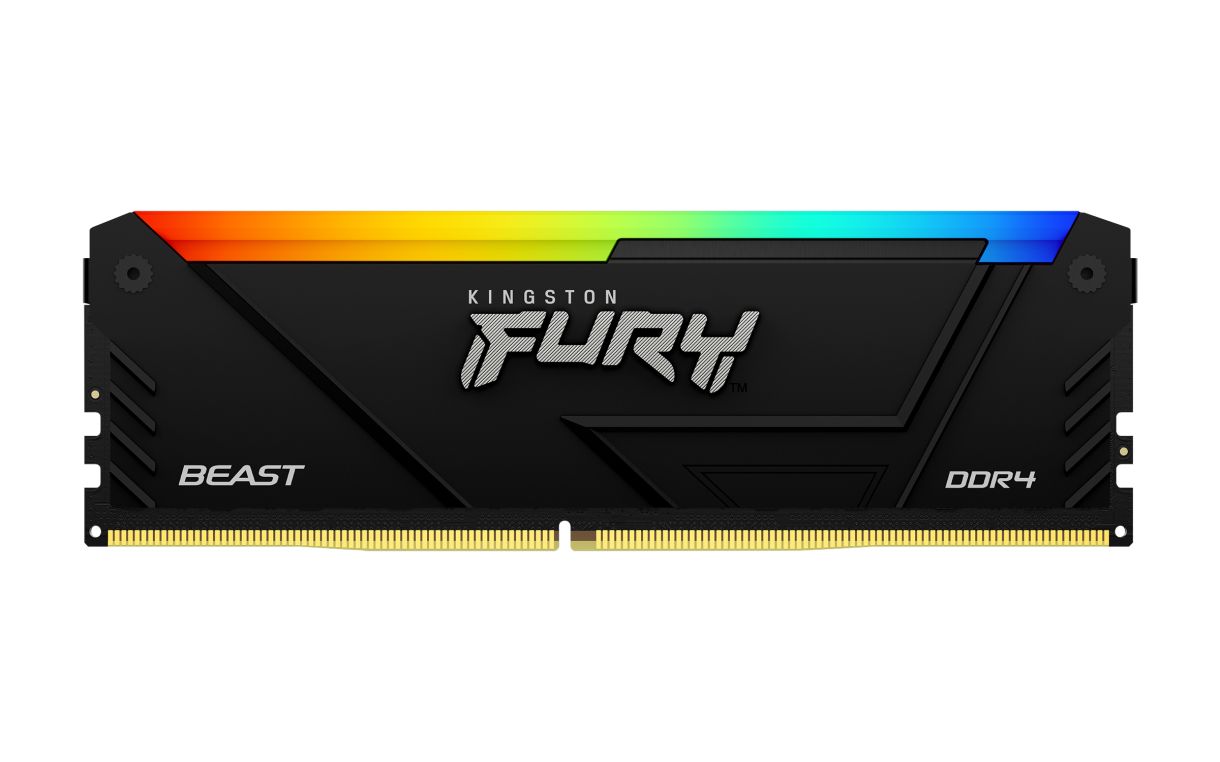 Memorie Kingston FURY Beast 8 GB DDR4 3600 MHz CL17, XMP 2.0, Negru, RGB