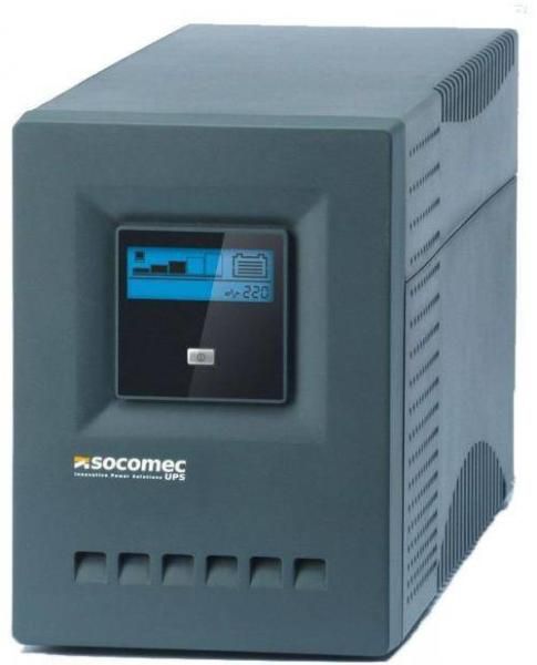 UPS Socomec NPE-1000-LCD, 1000 VA, 600 W, cu management, line-interactive, 4x C13, 1x C14, 1x USB, Baterie cu plăci de plumb şi acid, Tower, Gri