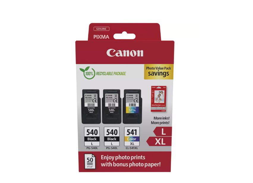 Cartus cerneala Canon 5224B015AA ,Black/tri-color ,2 x 300 pagini + 1 x 400 pagini ,Original (PG-540L X 2 /CL-541XL)