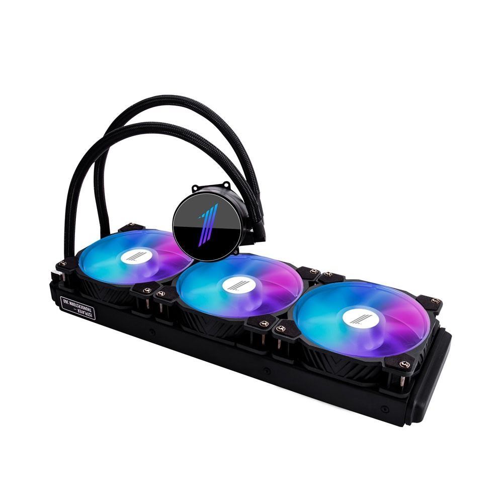 Cooler Procesor 1STPLAYER THUNDERSTORM TS3 360 NEGRU, marime radiator 380mm, 3 ventilatoare ARGB, Viteza ventilatoare 600-1800 RPM +/- 10%, Viteza pompa: 2500 +/- 10%, Suport AMD: AM5/AM4/AM3/AM2/FM3/FM2/FM1, suport INTEL: LGA1700/115x/1366/2011 Airflow: 75.61 CFM, Nivel de zgomot pompa: 30dBA