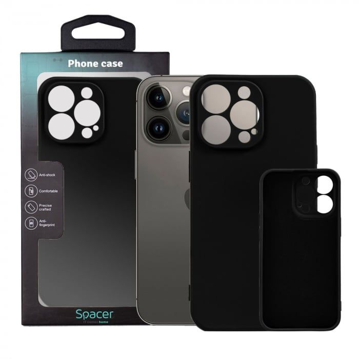 Husa Iphone 15 Spacer, grosime 1.5mm, material flexibil TPU, negru  SPPC-AP-IP15-TPU