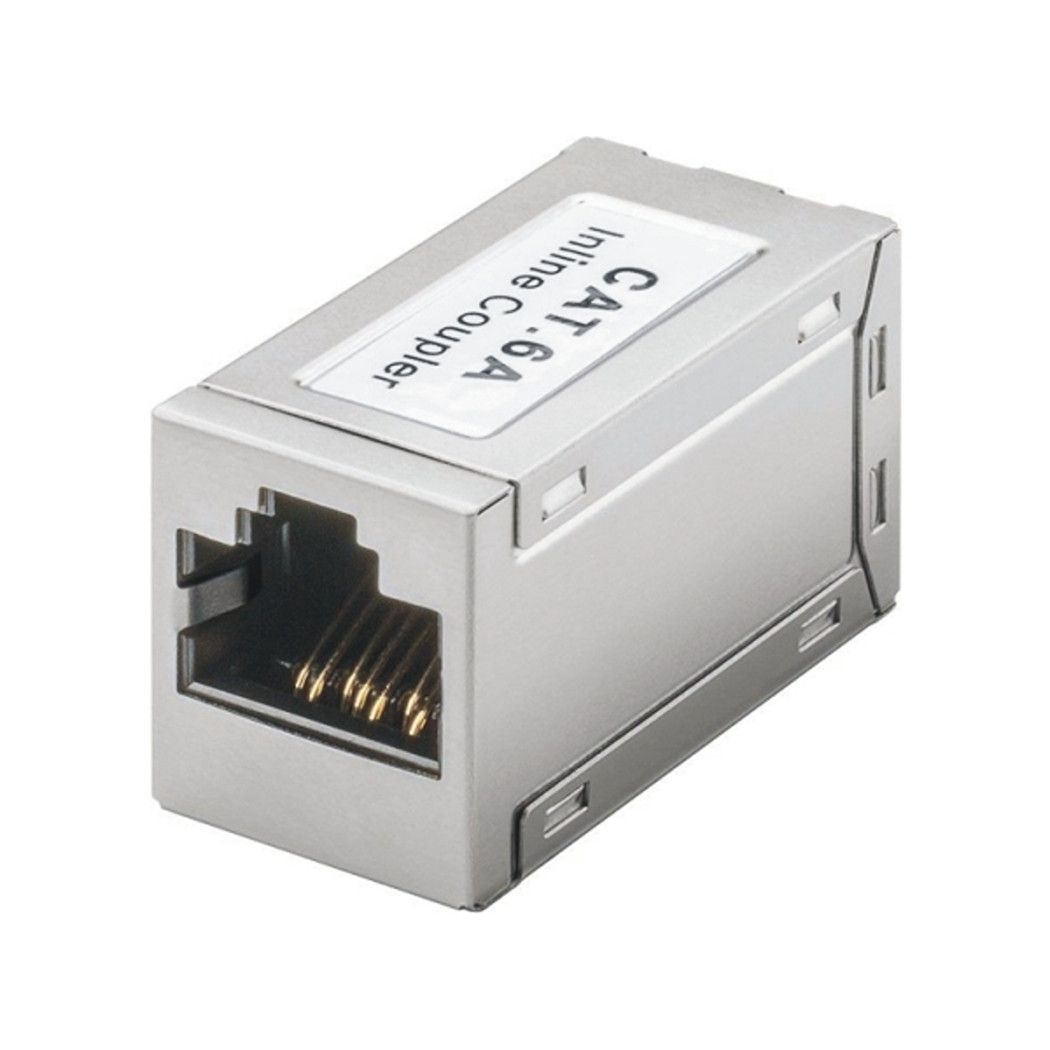 RJ45 MODULAR COUPLER CAT6A/2X RJ45 FEMALE 8P8C METAL
