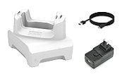 HC2X/HC5X Healthcare 1-slot white charge only cradle Compatible with hand strap. Power supply and USB cable sold separately.