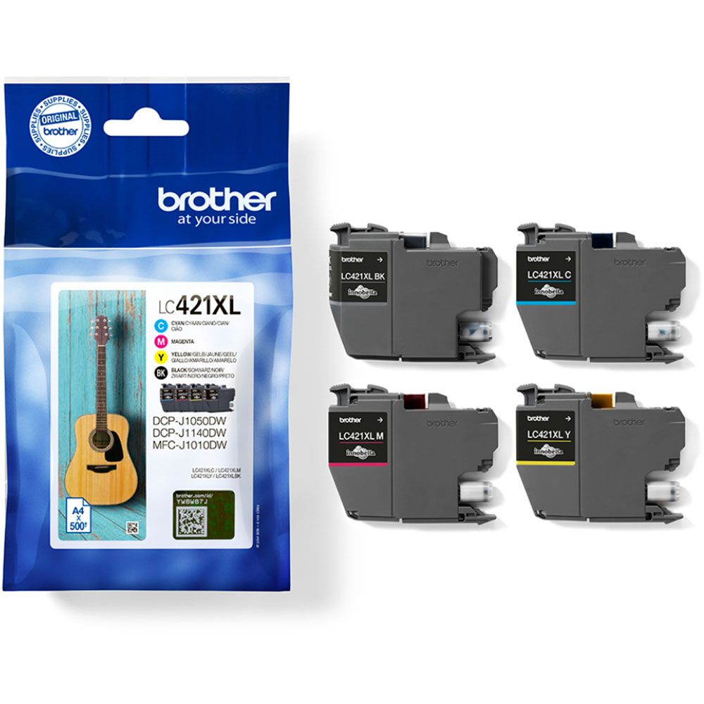 Cartus cerneala Brother LC421XLVAL ,Black/tri-color ,500 pagini ,Original (LC421XLVAL)