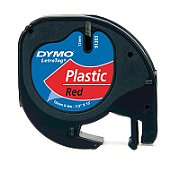 DYMO LetraTag-Band, Plastik 12mm x 4m schwarz->rot