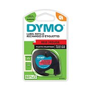 DYMO LetraTag-Band, Plastik 12mm x 4m schwarz->rot