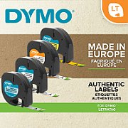DYMO LetraTag-Band, Plastik 12mm x 4m schwarz->rot