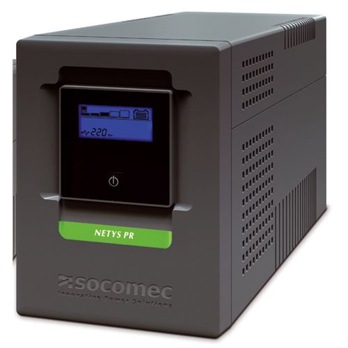 UPS Socomec NPR-1000-MT, 1000 VA, 700 W, cu management, line-interactive, 4x C13, 1x C14, 1x RJ45, 1x USB, Sealed Lead-acid maintenance-free, LCD, Tower, Gri