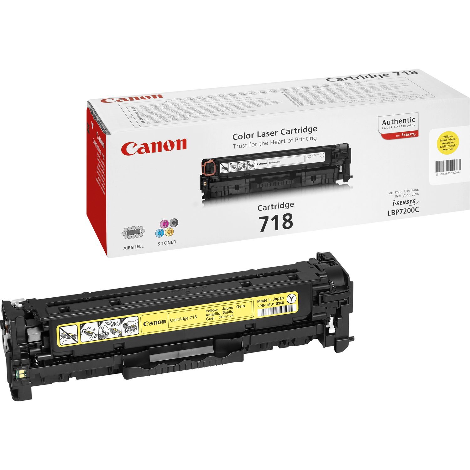 Cartus toner Canon 2659B002 ,Galben ,2900 pagini ,Original (CRG-718y)