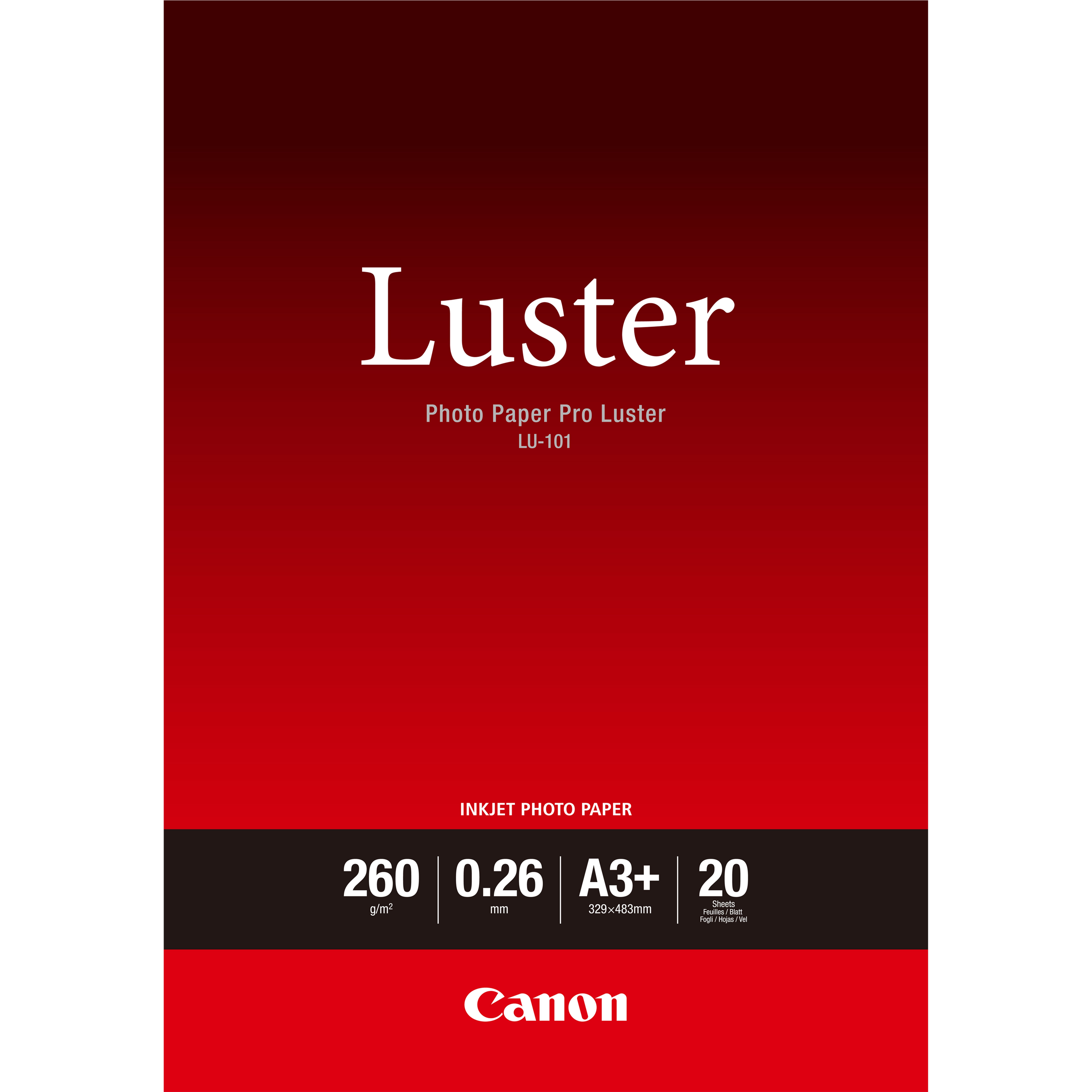 LU-101 A3+ 20 SHEETS/LUSTER PAPER