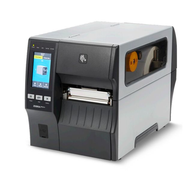 TT Printer ZT411 4 , 203 dpi, Euro and UK cord, Serial, USB, 10/100 Ethernet, Bluetooth 4.1/MFi, USB Host, Cutter w/ Catch Tray, EZPL