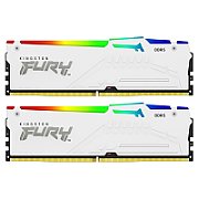 Memorie Kingston FURY Beast 64 GB DDR5 6000 MHz CL30, kit 2 x 32 GB, XMP 3.0 / EXPO, Alb, RGB