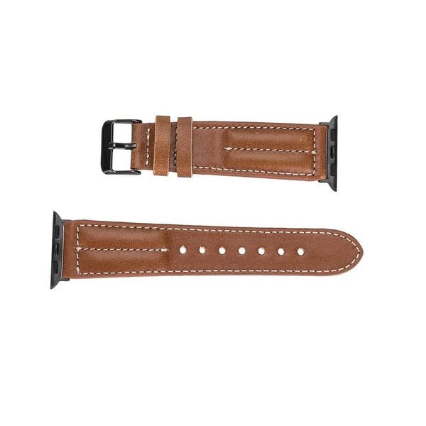 OB SYMMETRY APPLE WATCH BAND/CACTUS LEATHER RICH ADOBE BROWN