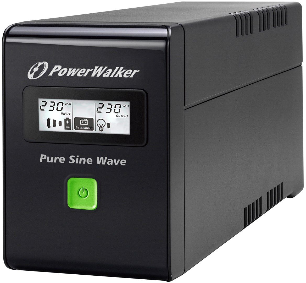 UPS Power Walker VI 600 SW FR, 600 VA, 360 W, cu management, line-interactive, 2x Schuko, 1x RJ45, 1x USB, 12.0V/7.0Ah Tower, Negru