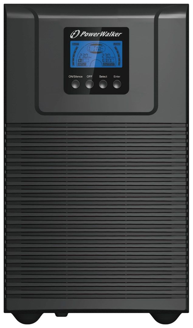 UPS PowerWalker VFI 3000 TGB, 3000VA, 2700 W, cu management, on-line, 4x C13, 1x C19, 1x USB, 12.0V/9.0Ah LCD, Tower, Negru