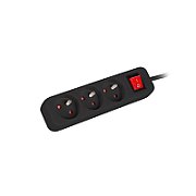 LANBERG PS1-03E-0150-BK Lanberg 1.5M Black LANTERGE CURVE 3X 230V PL WITH CIRCUIT BREAKER, FULL COPPER