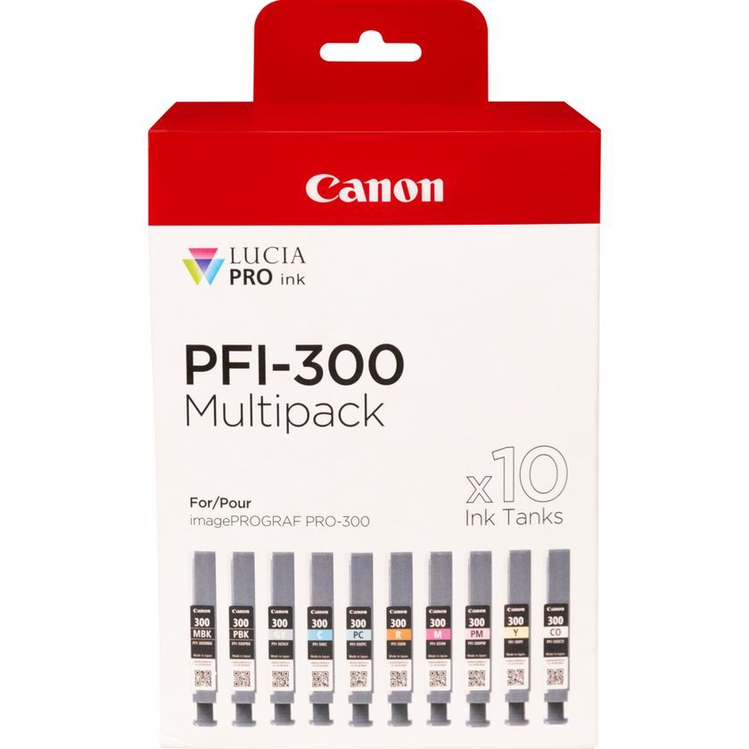 Cartus cerneala Canon 4192C008 ,Black/tri-color ,10 x 14.4 ml ,Original (PFI-300mbk/pbk/c/m/y/pc/pm/r/gy/co)