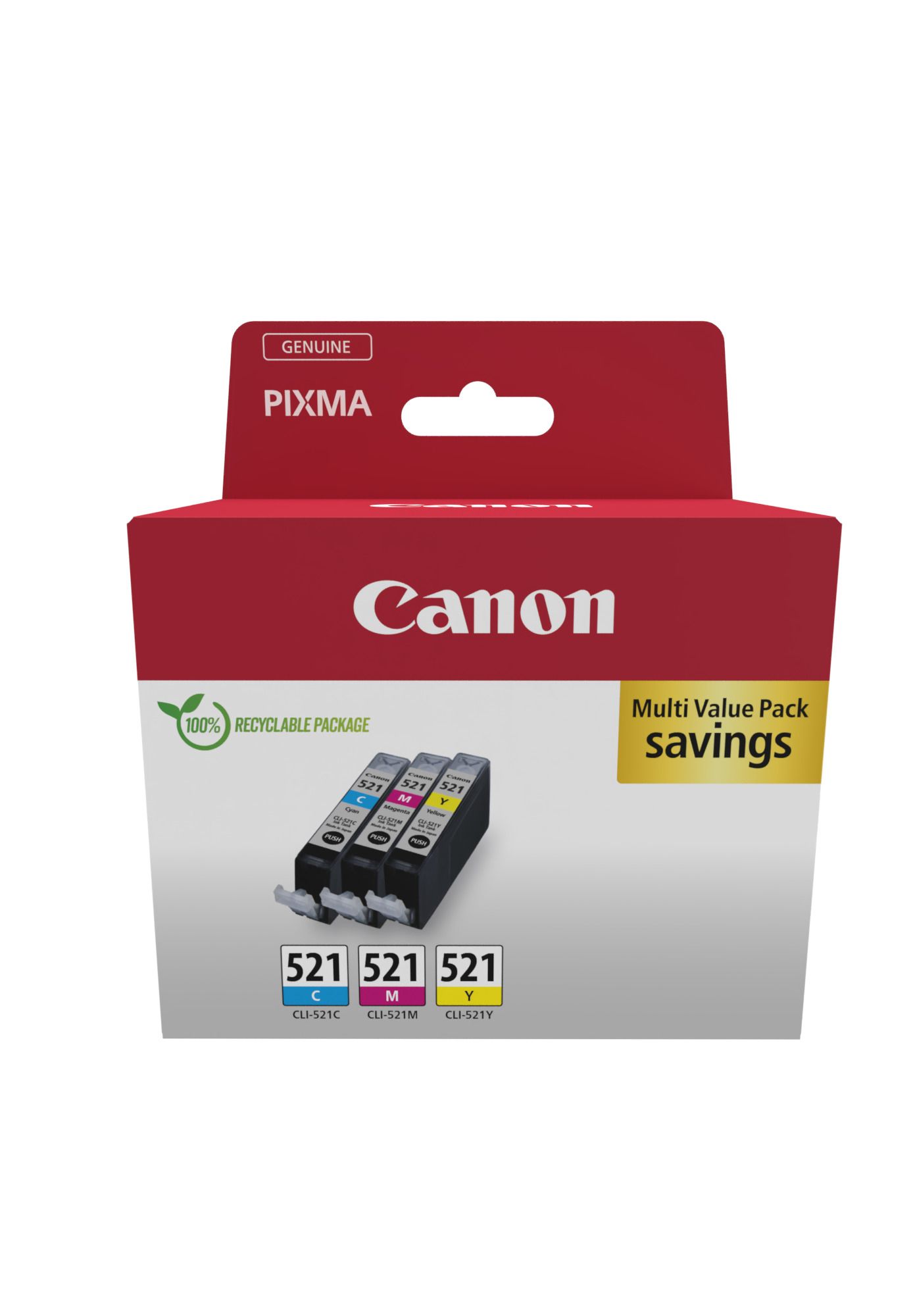 Cartus cerneala Canon 2934B015 ,Color ,3 x 9 ml ,Original (CLI-521cmy)