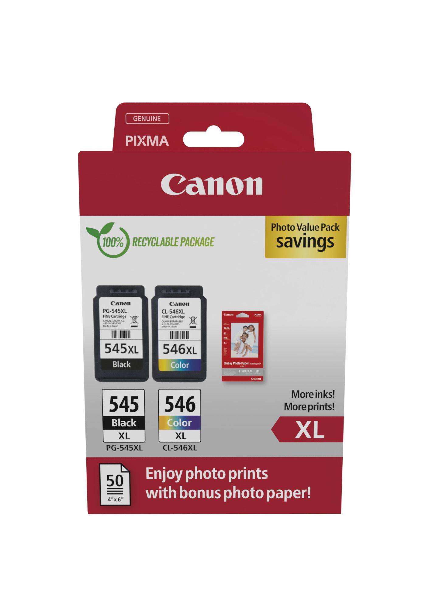 Cartus cerneala Canon 8286B011 ,Black/tri-color ,Black 15 ml/ Color 13 ml ,Original (PG-545XL + CL-546 XL)