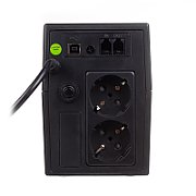 UPS Digitus DN-170063-LCD, 600 VA, 360 W, line-interactive, 2x Schuko, 2x RJ45, 1x USB, 12V 7Ah LCD, Tower, Negru
