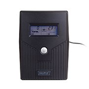 UPS Digitus DN-170063-LCD, 600 VA, 360 W, line-interactive, 2x Schuko, 2x RJ45, 1x USB, 12V 7Ah LCD, Tower, Negru