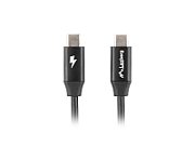 Lanberg CA-CMCM-40CU-0010-BK. Cable length: 1 m. Connector 1: USB C, Connector 2: USB C, USB version: USB 2.0, Maximum data transfer  rate: 0.48 Gbit/s, Connector contacts plating: Gold, Product colour: Black