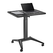 Maclean MC-453 B Mobile Laptop Desk with Pneumatic Height Adjustment  Laptop Table with Wheels  80 x 52 cm  Max. 8 kg  Height Adjustable Max. 109 cm (Black)
