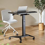 Maclean MC-453 B Mobile Laptop Desk with Pneumatic Height Adjustment  Laptop Table with Wheels  80 x 52 cm  Max. 8 kg  Height Adjustable Max. 109 cm (Black)
