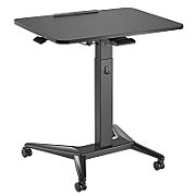 Maclean MC-453 B Mobile Laptop Desk with Pneumatic Height Adjustment  Laptop Table with Wheels  80 x 52 cm  Max. 8 kg  Height Adjustable Max. 109 cm (Black)