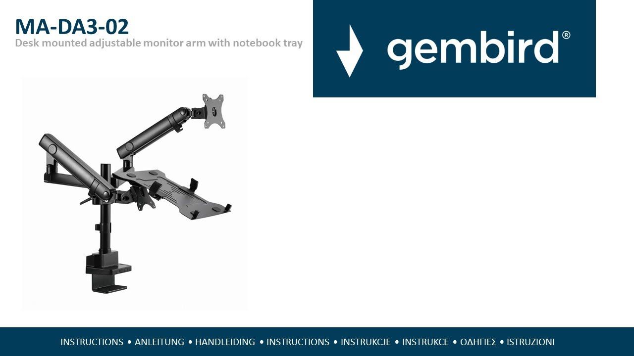 Gembird MA-DA3-02 monitor mount / stand 81.3 cm (32 ) Desk Black