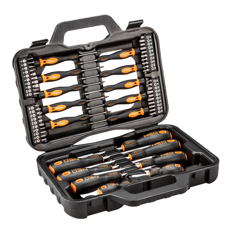 Zestaw wkrętaków i koncówek wkrętakowych Neo Tools 58 sztuk