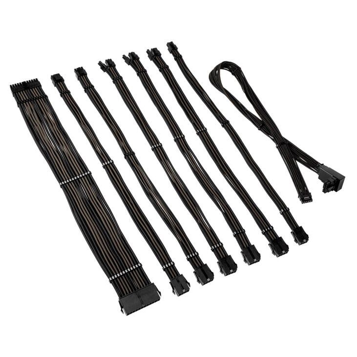 Kolink Core Pro Braided Cable Extension Kit 12V-2x6 Type 2 - Jet Black/Gunmetal Grey