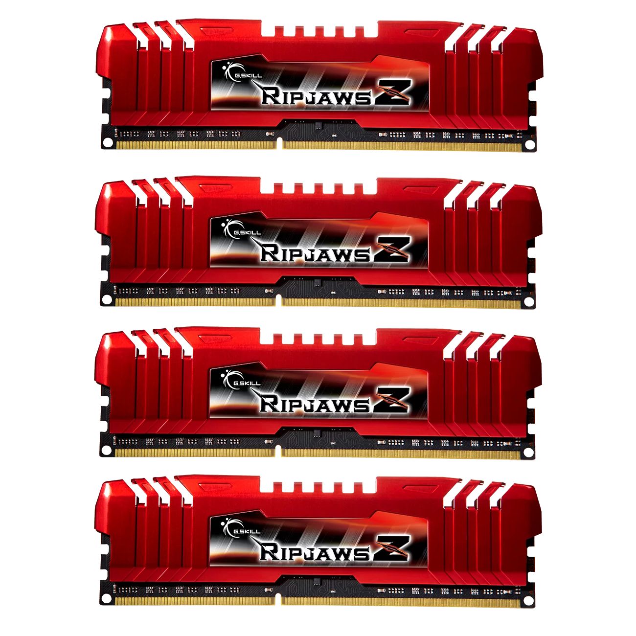 Memorie G.Skill RipjawsZ 32 GB DDR3 1600 MHz CL10, kit 4 x 8 GB, XMP, Rosu-negru