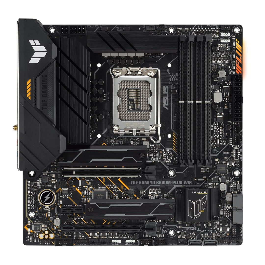 Asus | TUF GAMING B660M-PLUS WIFI | Processor family Intel | Processor socket LGA1700 | DDR5 | Number of SATA connectors 4