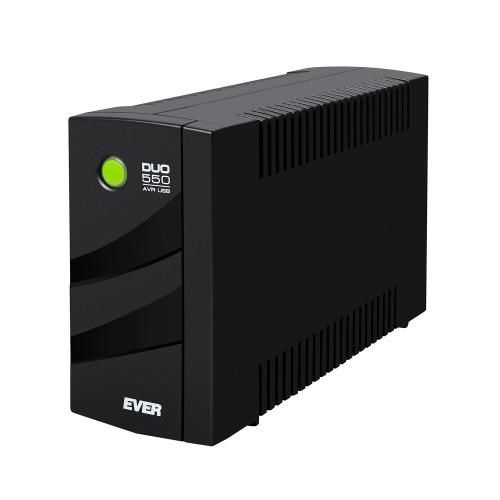 UPS Ever Duo 550 AVR USB, 550 VA, 330 W, cu management, line-interactive, 4x C13, 1x USB, 12V/5Ah Tower, Negru