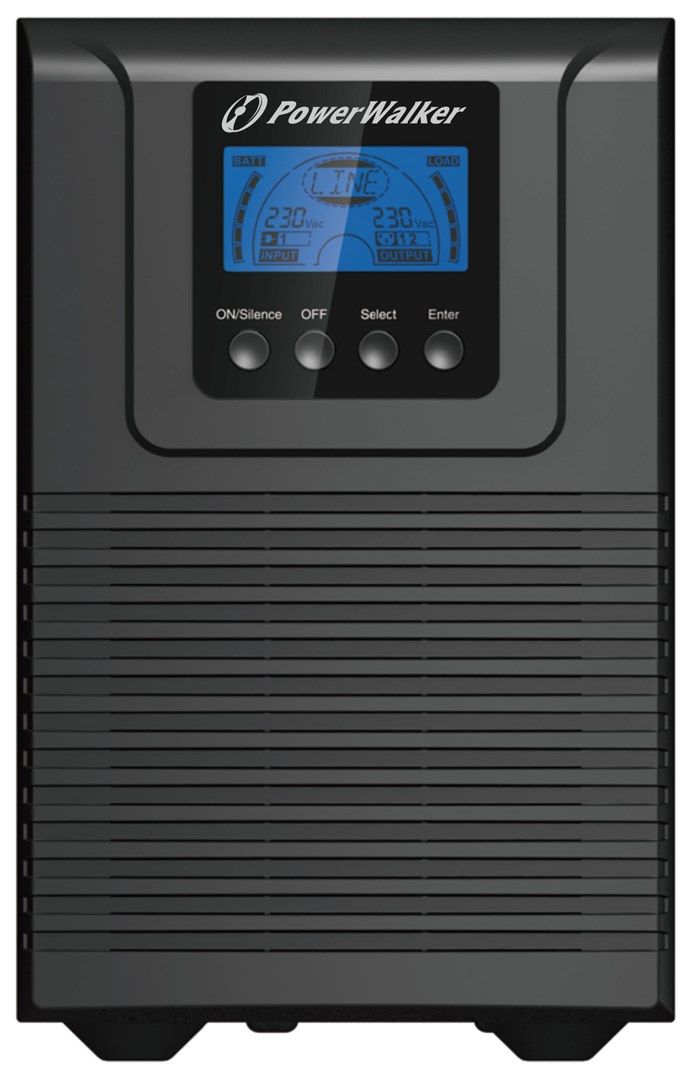 UPS PowerWalker VFI 1000 TGB, 1000 VA, 900 W, cu management, on-line double-conversion, 4x C13, 1x C14, 12V/9Ah LCD, Tower, Negru