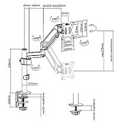 Gembird MA-DA1P-01 Adjustable desk display mounting arm  17”-32”  up to 9 kg