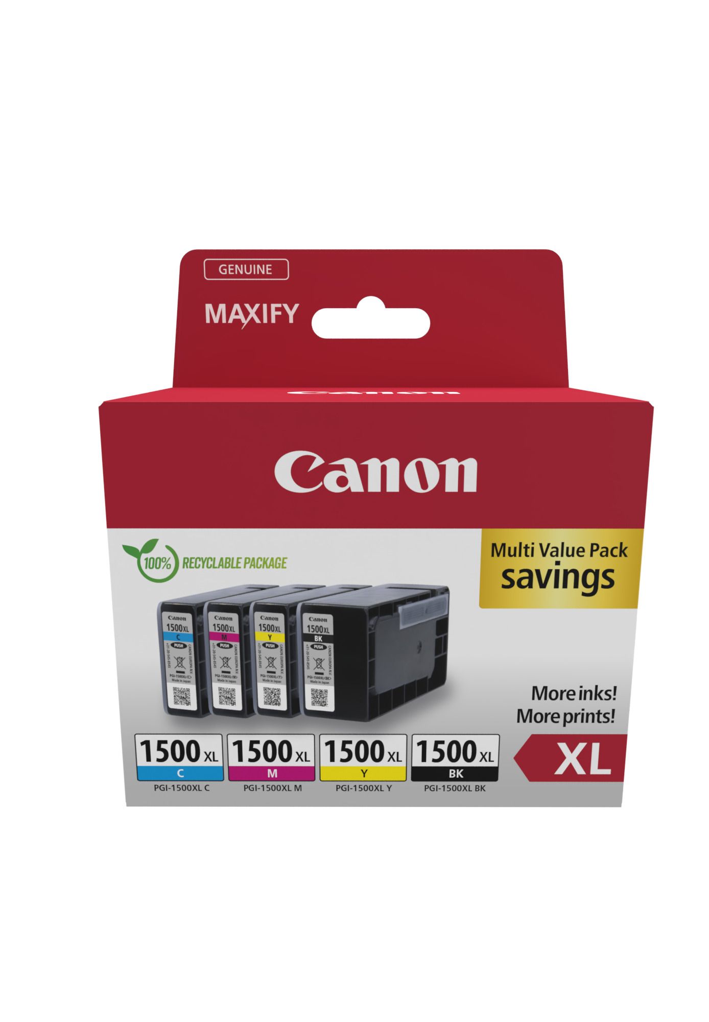 Cartus cerneala Canon 9182B010 ,Black/tri-color ,1 x 34.7ml + 3 x 12ml ,Original (PGI-1500XLcmybk)