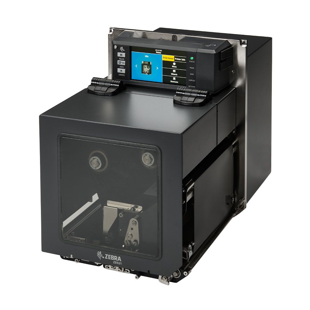 TT Printer ZE521 6 , 300 dpi, LH, Euro and UK cord, USB, Serial, Ethernet, Bluetooth 4.1, Dual USB Host, Color Touch, ZPL