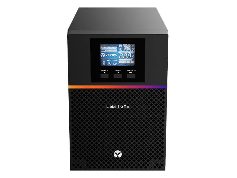 UPS Vertiv GXE3-1000IMT, 1000 VA, 1000 W, cu management, on-line double-conversion, 8x C13, 1x C14, 1x USB, 9 minute (50% sarcina), LCD, Tower, Negru