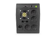 UPS Digitus DN-170075, 1500 VA, 900 W, line-interactive, 4x Schuko, 2x RJ45, 1x USB, 12V 9Ah LCD, Tower, Negru