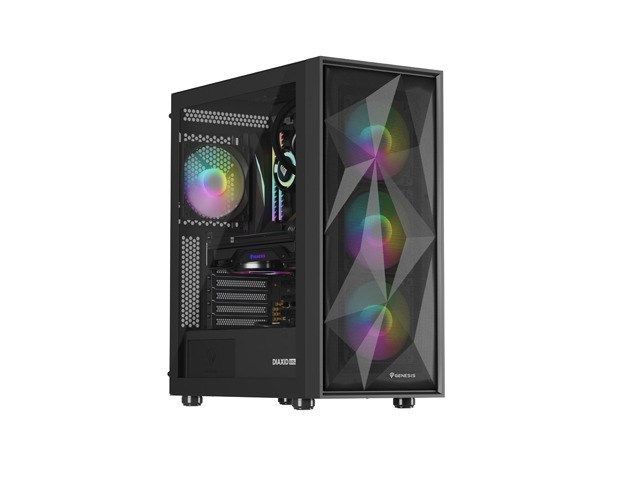 Desktop PC Custom Prebuilt Amd Tower, AMD Ryzen 5 5600X (8 C / 16 T, 2.5 GHz - 4.6 GHz, 32 MB cache, 65 W), 32 GB DDR4, 1 TB SSD, Fara unitate optica integrata, AMD Radeon RX 9060 XT 16 GB, 550, Free DOS