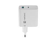 NATEC RIBERA GAN CHARGER 1x USB-A + 1x USB-C 65W WHITE
