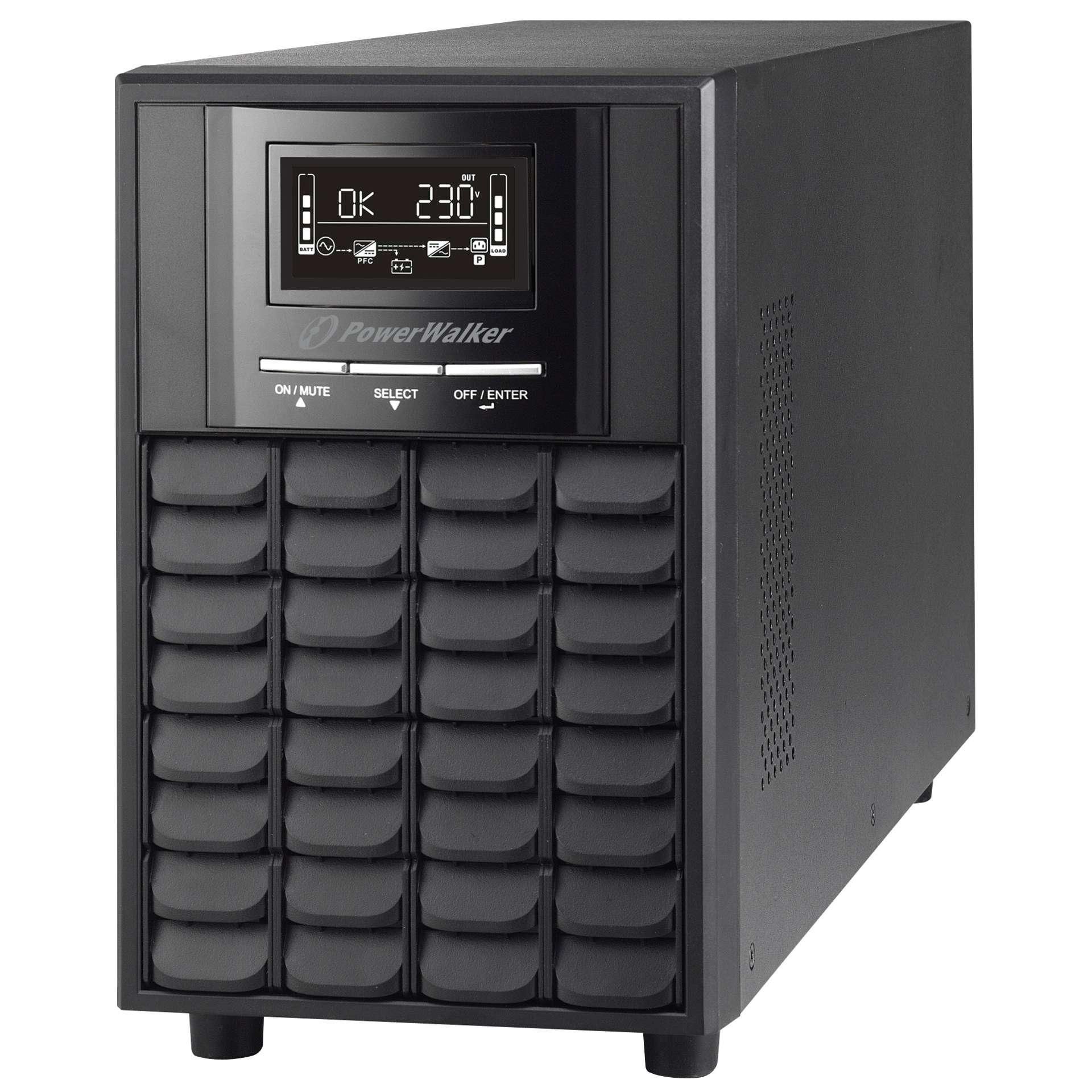 UPS PowerWalker VI 1100 CW FR, 1100 VA, 770 W, cu management, line-interactive, 3x Schuko, 1x C14, 12V 7Ah LCD, Tower, Negru