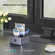 Y-3026GY01-EU Unitek Disk Clone Station 2 x SATA 2.5 /3.5  USB 5Gbps