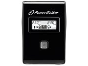 UPS PowerWalker VI 650 LCD, 650 VA, 360 W, cu management, line-interactive, 2x Schuko, 1x RJ45, 12V 7Ah LCD, Tower, Negru